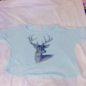 Xhilaration Deer Shirt Lightweight Mint Green Shirt